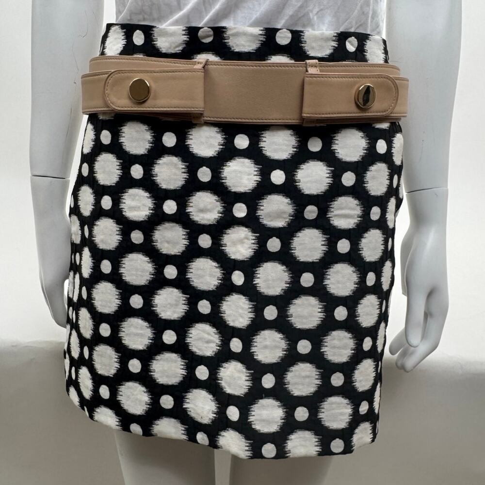 Elmas Phil NWT Black & White Polka Dot Skirt Size 40 Made in Italy